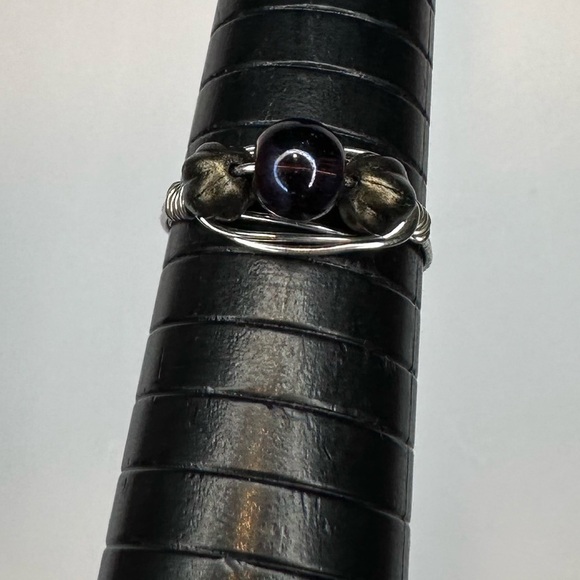 Ring handmade silver color wire wrap handmade beads - Picture 5 of 5